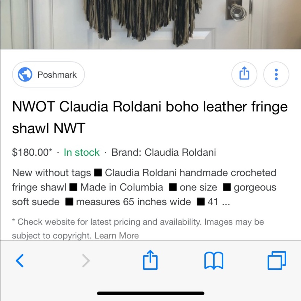Claudia Rolandi suede and macramé shawl - Picture 1 of 3